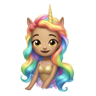 rainbow unicorn horned sparkling butterfly mermaid  sticker