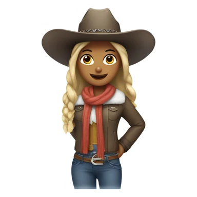 Girl with cowboy hat in the snow sticker