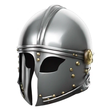 ornate french steel armet helmet chrome sticker