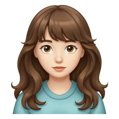 Wavy girl with bangs, brown hair with and white skinned girl long hair sticker