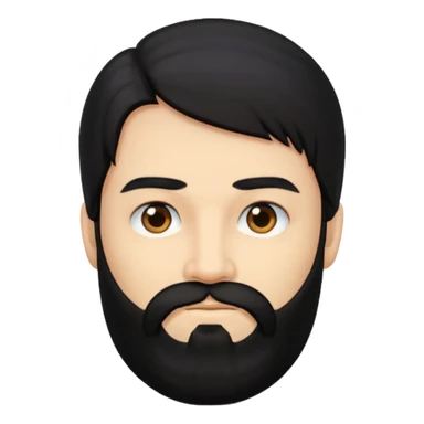 Man with long black hair and beard sticker
