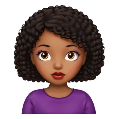 Glamourous, brown skin tone, very beautiful toddler, with big plump lips, long long lashes, black curly short hair, brown eyes sticker