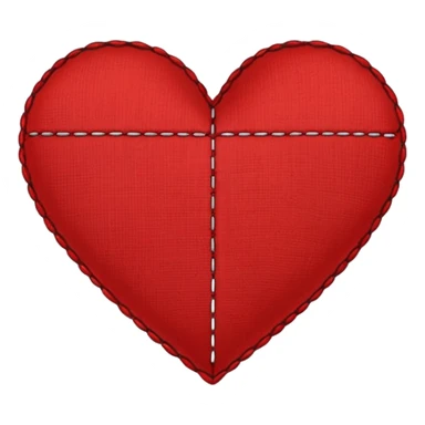 heart with a stitched patch sticker