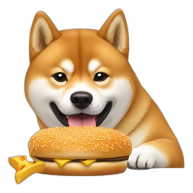 Shiba eating McDonald sticker
