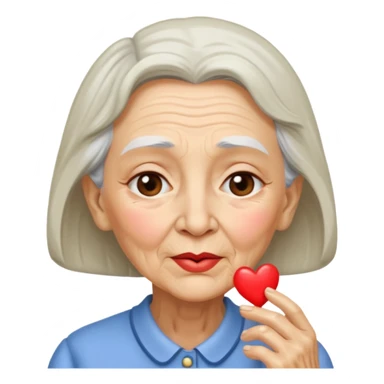 old woma a kiss sticker