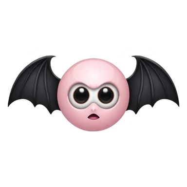 Light pink eyeball, black bat wings sticker