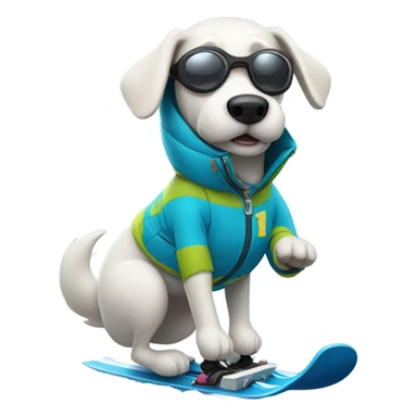 A dog skiing sticker