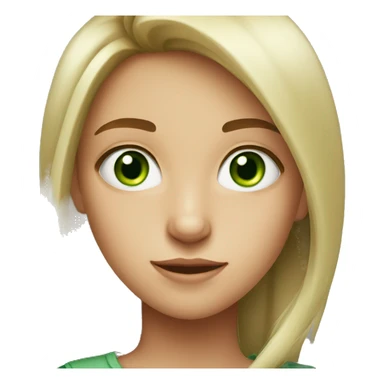 Tomboy girl with green eyes  sticker