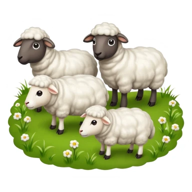 flock of sheep no background sticker