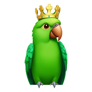 Green parrot with a crown on his head sticker