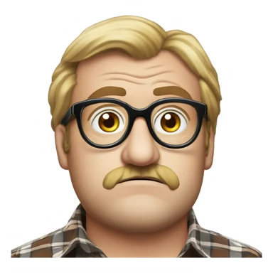 Bubbles (Trailer Park Boys):
A lovable, quirky character with thick, oversized glasses that magnify his wide, expressive eyes. Dressed in a well-worn plaid shirt, Bubbles has an innocent, curious gaze and a distinct pout sticker