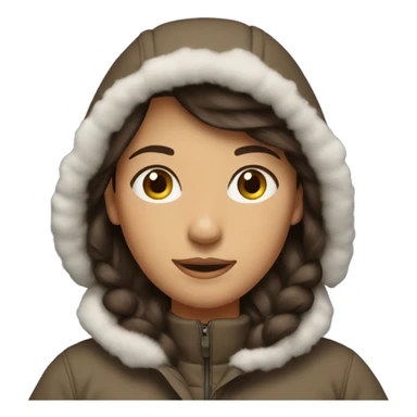 Brunette in a snowsuit sticker