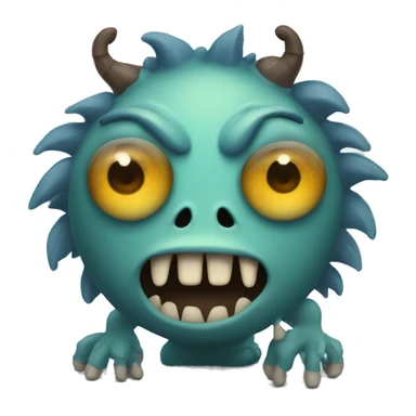 Kind monster with 2 legs, 1 arm, 2 eyes and 3 heads sticker