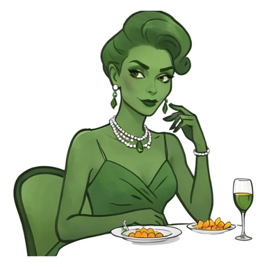 fancy black woman at dinner sticker