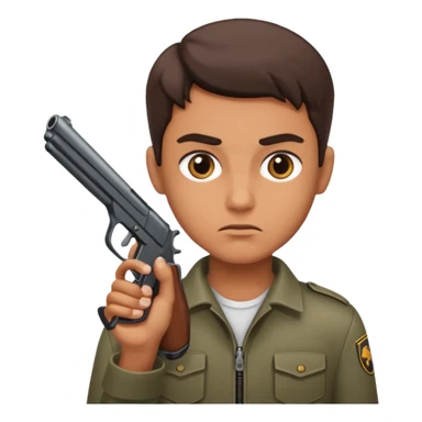 gun pointing next to head sticker