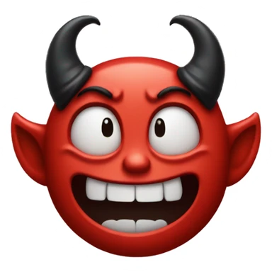 Devil emoji throwing up sticker