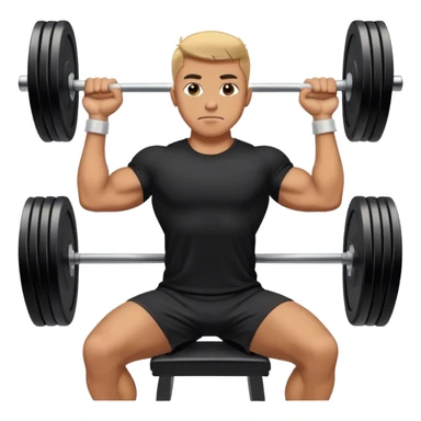 a man in a black T-shirt wants to bench press from chest sticker