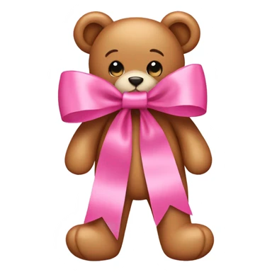 Pink bow with teddy bear  sticker