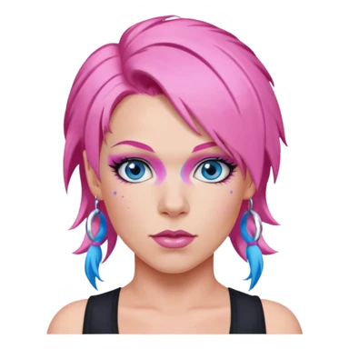 P!nk Singer with pink hair, blue eyes sticker