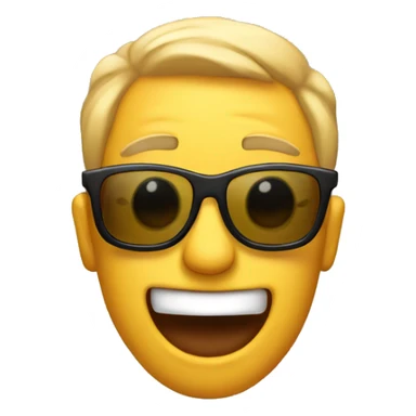Emoji with raised eyebrows takes off sunglasses sticker