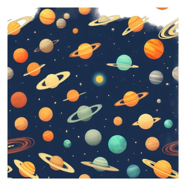 Vintage Planets in motion comet streak orbit motion blur sticker