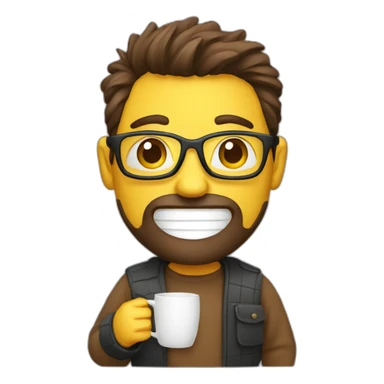 developer with coffe mug sticker