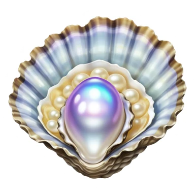 Oyster with pearl inside sticker