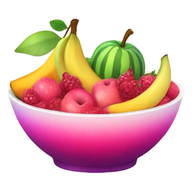 Pink ombre bowl of fruit with glittee sticker