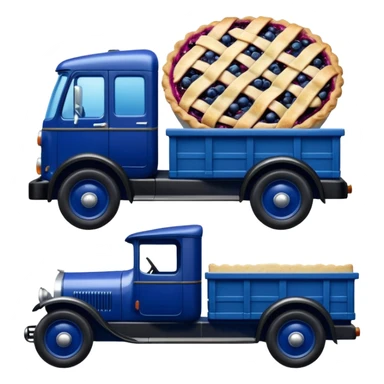shiny crushed-dark-blue crystal body frozen blueberry pie 1912 antique long-wheelbase cab over durable trails low rider moving truck  sticker