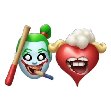 Simple Joker and Harley Quinn with chewing gum and baseball bat sticker