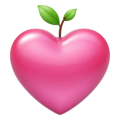 Apple-style 3D emoji of a shiny pimk  heart, smooth and glossy surface, simple and elegant design, no background. sticker