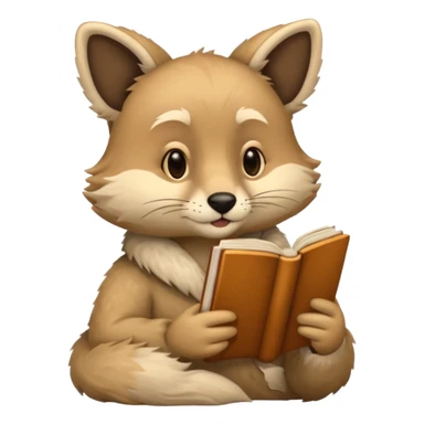 animal reading books sticker