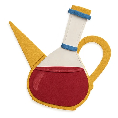 paper craft style catalan porró filled with red wine sticker