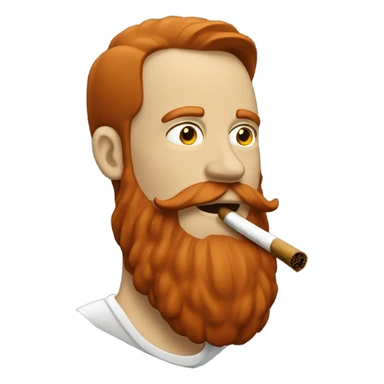 redhair white man with big beard smoking a blunt sticker