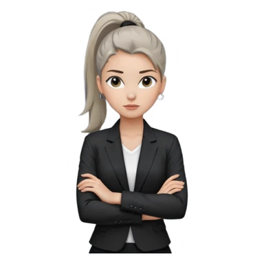 คาแรกเตอร์: สายลุย มั่นใจ ฉลาด สุขุม
ลุคอิโมจิ:

สีตาสีเทาอ่อน เห็นชัดเจนมาก

คิ้วได้รูป มองแล้วดูสตรอง

ผมหางม้าสู

ลุคสตรีทแฟชั่น
ผิวขาวอมชมพู

ท่าโพสกอดอก
ฟีล: Girl Boss, cool beauty, minimal but powerful sticker