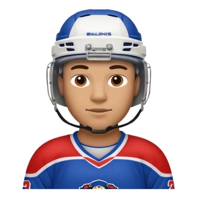 Hockey player in Bulldogs Jersey sticker