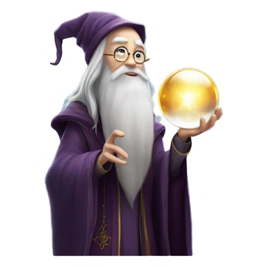 Dumbledore holds a crystal ball in his hand sticker