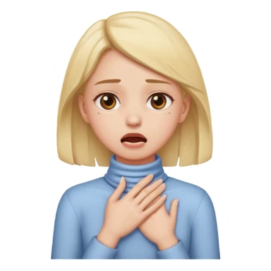 A girl with her hands on her neck choking sticker