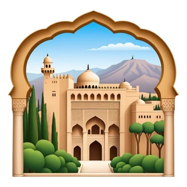Alhambra Landmark Emoji – Highlighting its Moorish architecture and distinctive arches. sticker