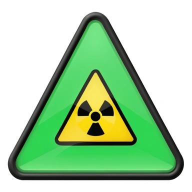 danger green triangle sign sticker