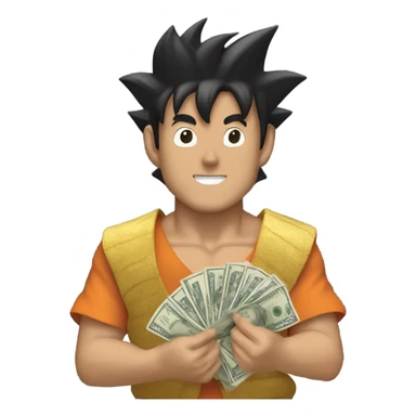 MONEY IN HANDS OF GOKU sticker