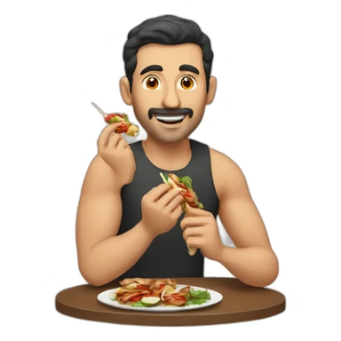turkish man eating kebab sticker