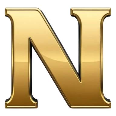 letter N in black and gold sticker
