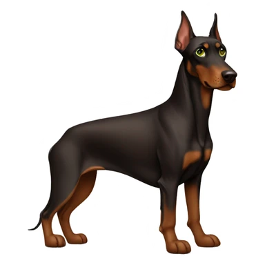 Brown Doberman with green eyes sticker