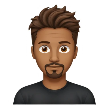 columbian tech man with brown hair, twisted hairstyle, goatee, brown eyes. And black shirt. sticker
