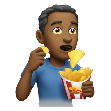 Man eating chips sticker