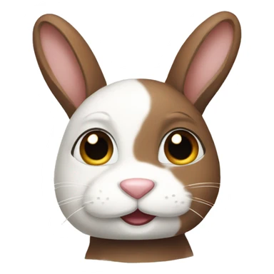 Brown and white bunny sticker