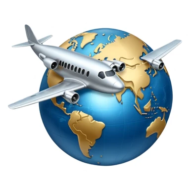 plane flying the globe sticker