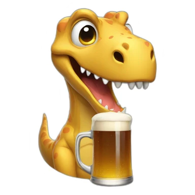 dinosaur with beer crying sticker