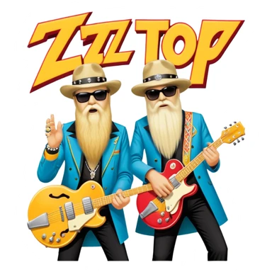 The poster of ZZ Top concert sticker